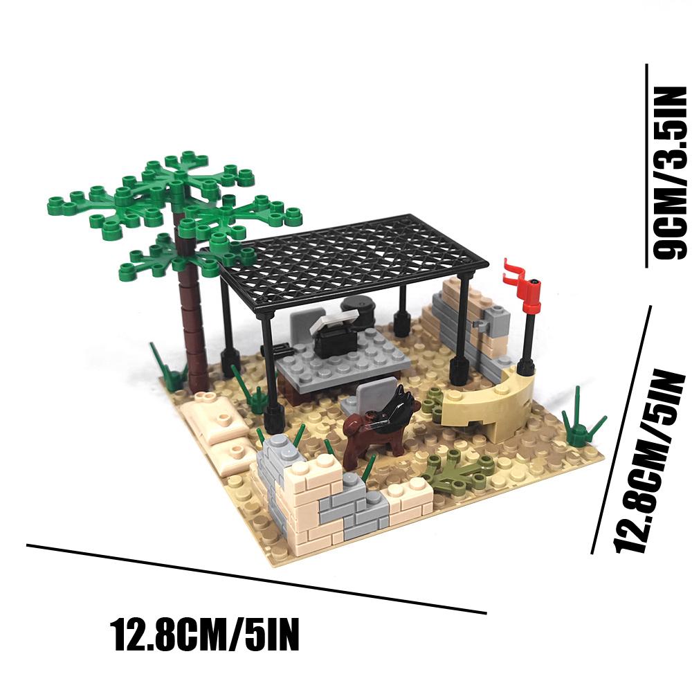 Creative military base building block set, cannon, trap device, watchtower model, boy building block toy, holiday gift