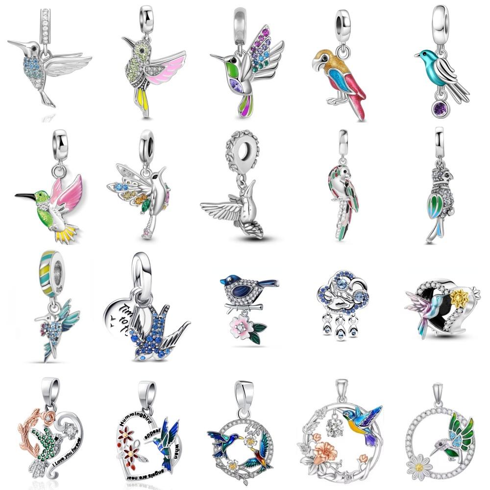 Nuovo Pendente Colibrì Rondine Decorazione Pendente Adatto Bracciale Originale Europeo Accessorio Crea il tuo Elegante alla Moda da Donna Bello Adorabile