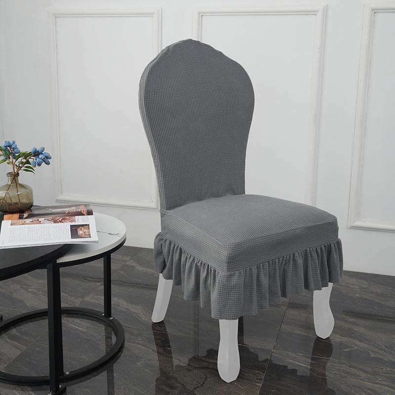 European-Style Skirted Spandex Chair Cover Premium Quality And Comfort Knitted Chair Cover Universal Seat Slipcovers