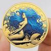 Syrena, Posrebrzana, Moneta Decyzyjna, Kreatywny Prezent Miłosny, Moneta, Kreskówkowy Dziecięcy Medal Pamiątkowy