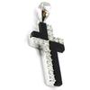 Les Trésors De Lily [I3652] - Серебряный кулон 'Крест чистоты' черно-белый (родиевое покрытие) - 20х10 мм (оникс)