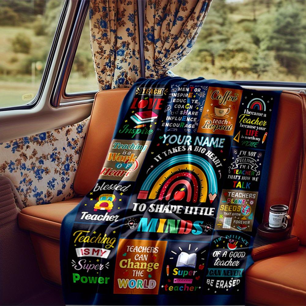 Teacher Blanket Personalized Name Soft Comfortable Stylish Blanket Car Blanket Perfect For Travel Camping Outdoor Home Suitable For All Seasons