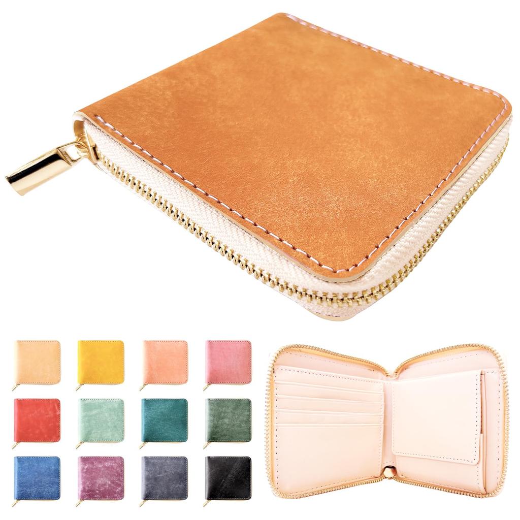 Trendy Yamagishi Maya Leather, Made in Italy, Genuine Leather, Bifold Wallet, Round Zipper, Women's, Compact, Luxury, Maya Berry Brown