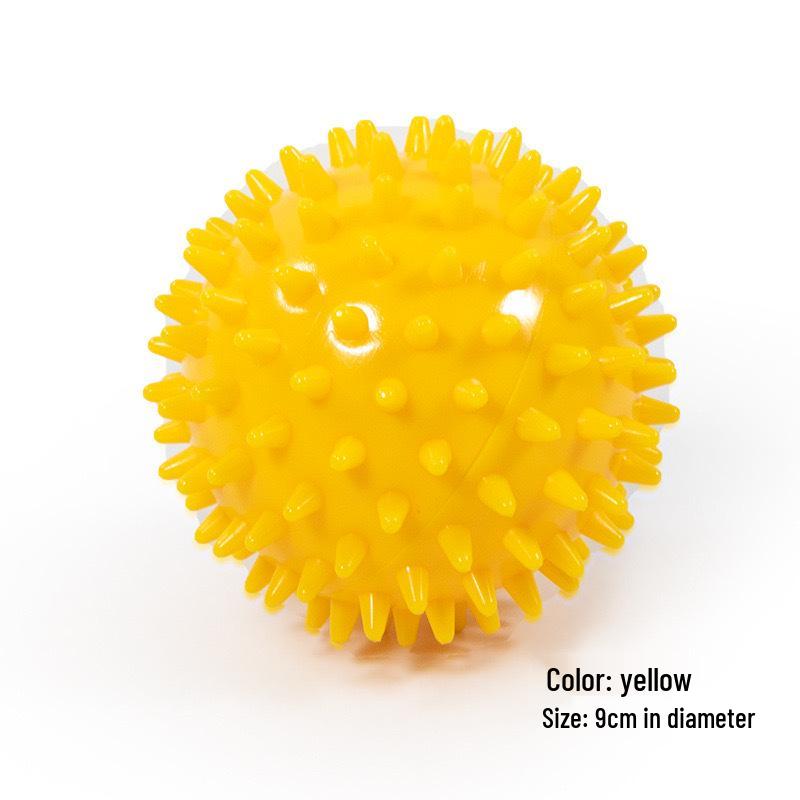 

Міжкордонний ПВХ масажний м яч з шипами для йоги, фітнесу, фасції, підошви та розслаблення м язів 7.5 cm жовтий