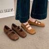 Buty Mary Jane damskie nowe wiosenne wszechstronne retro kwadratowy nosek wygodne jedno-paskowe zapięcie lekkie usta buty na płaskim obcasie