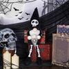 Halloween Dwarf Doll Holding A Skulls, Holiday Decoration Props, Horror Long-legged Doll