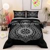 Vegvisir Viking Compass Valknut Norse 3 Piece Bedding Set with 2 Pillowcases for Bedroom Decor