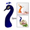 Peacock Mannequin Head Foam Flocking Flower Basket Ornament for Event Banquet Home Decoration Supply