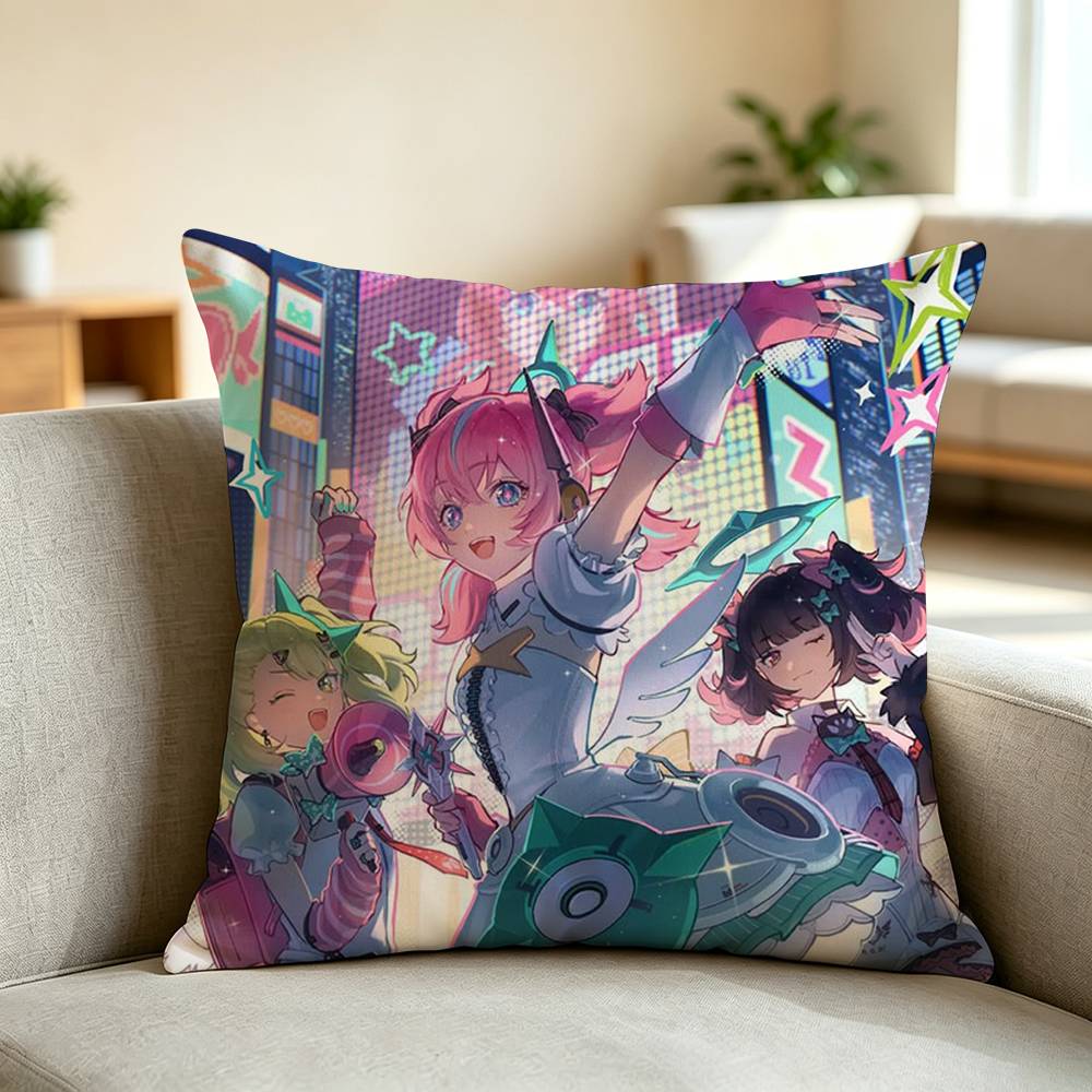 A-Angels of Delusion ZZZ Game Square Double-Sided printed Pillow Case Bedroom Bedside Pillow Sofa Cushion Cover
