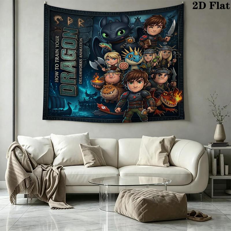 How Train Dragon Wall Tapestry Aesthetic Wall Hanging Printed Fabric Blanket Decorative Tapestries For Bedroom Living Room Home Decor