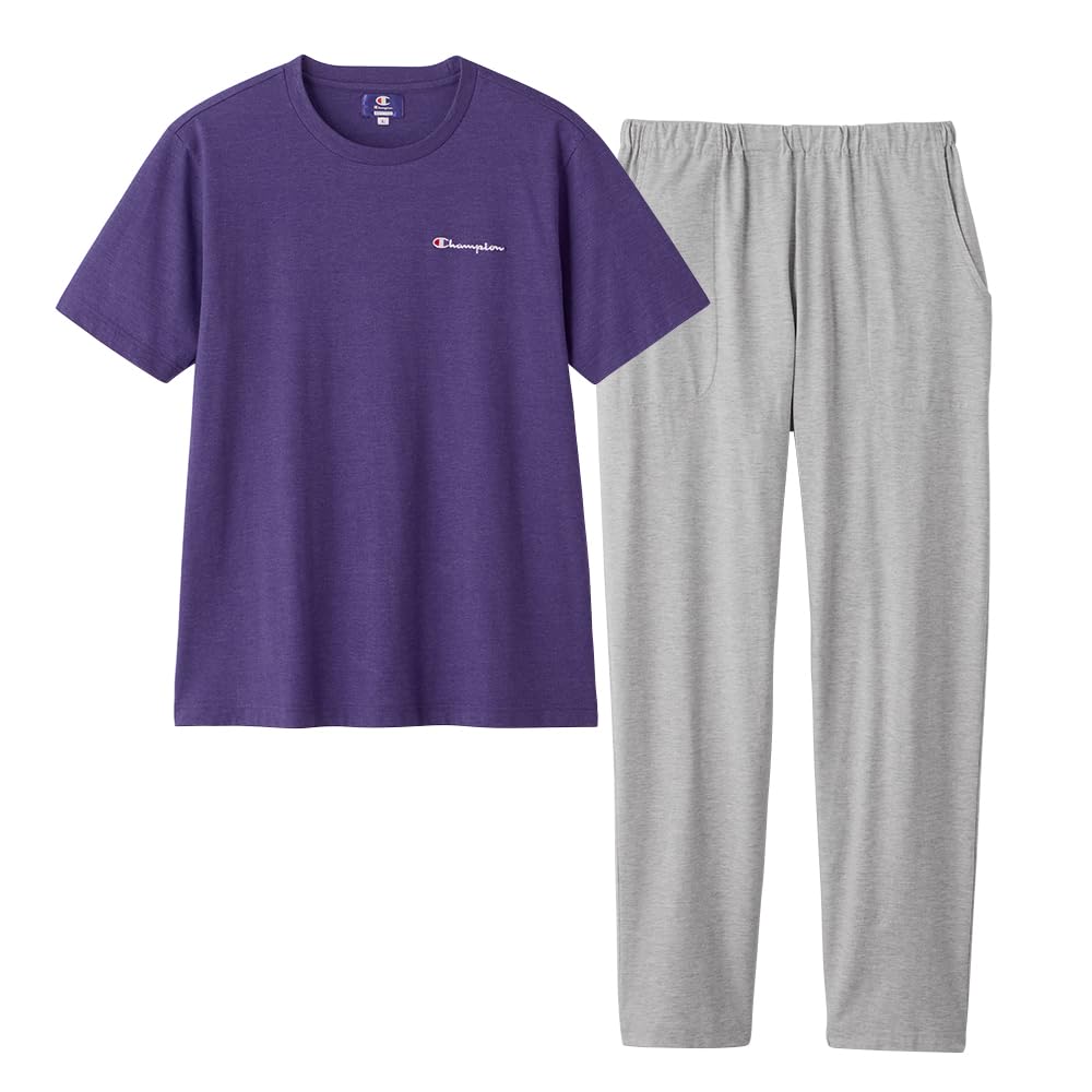 

Champion Gunze Short Sleeve Jersey Size OM3053 Men s Pants, Lightweight, Purple, LL,