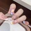 Color Palette: Dopamine French Cat Eye Handmade Wearable Nails - Sweet and Simple Design
