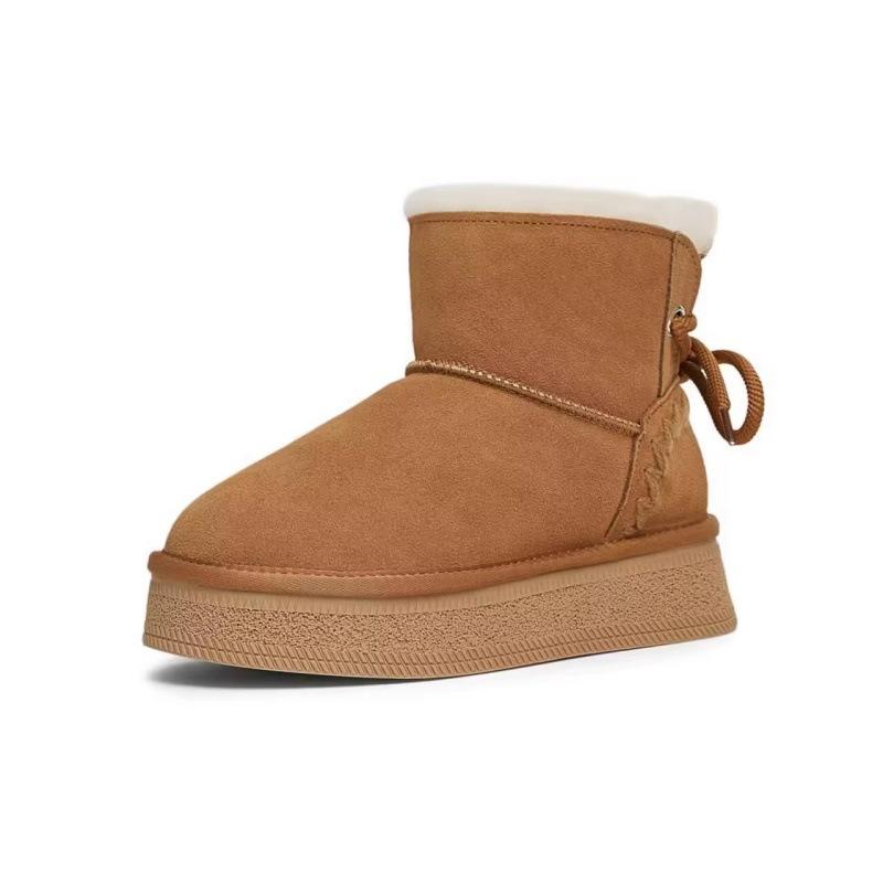New Women's Snow Boots with Added Fleece and Thickened Cotton Shoes, Thick-soled Shoes, and Short-top Cotton Boots
