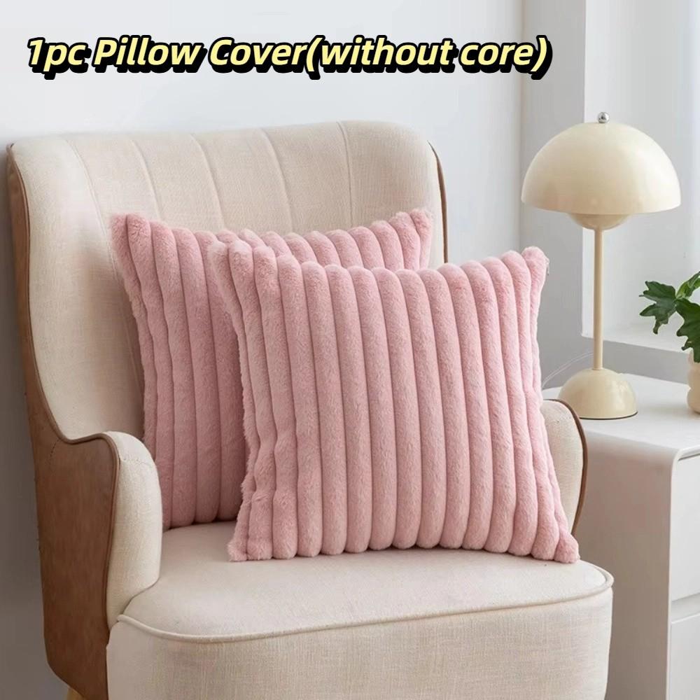 Decorative Plush Pillow Cover Skin Friendly Short Plush Pillowcase  Autumn and Winter