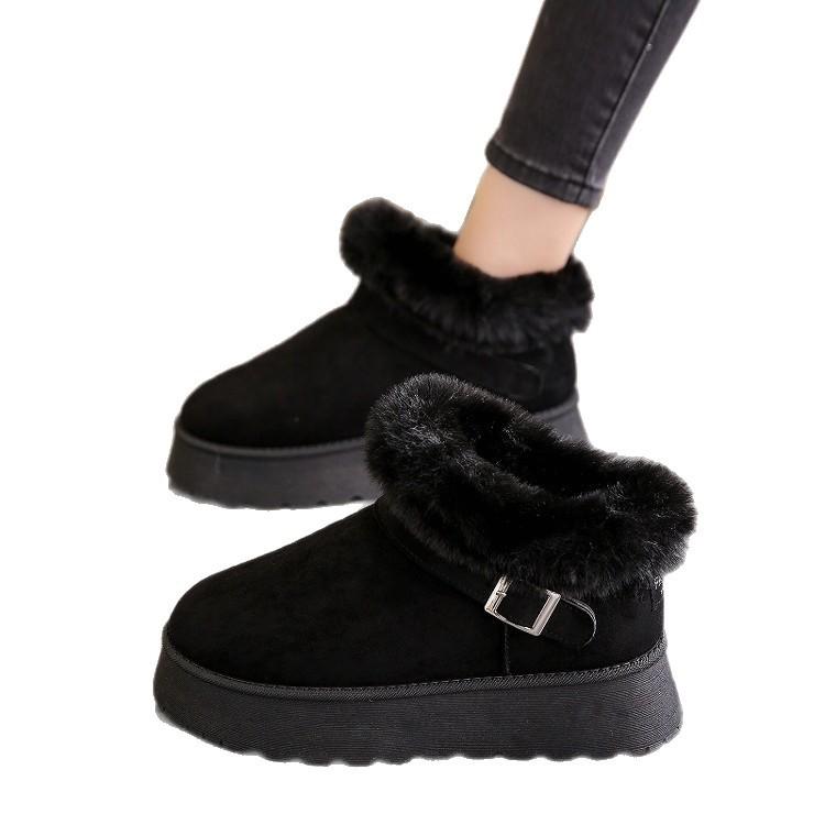 thick-soled snow boots women's new winter velvet thickened large cotton shoes Northeast sub-zero cold-proof boots