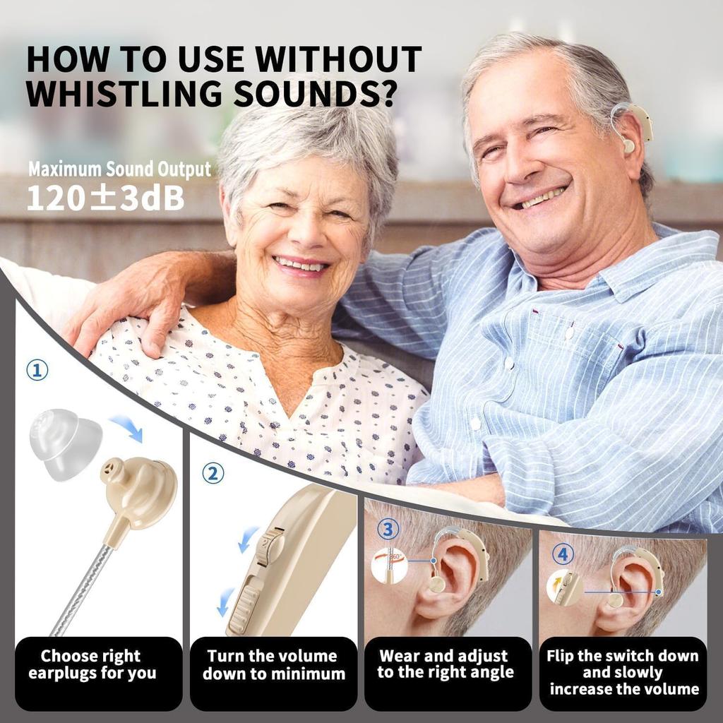 Hearing Aids Hearing Amplifiers for Seniors Rechargeable with Noise Cancelling Hearing Aid Loss Amplifier Seniors and Adults Charging Case Volume