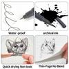 12 Stück beliebter Nagellack-Graffiti-Nadelstift-Werkzeug schnelltrocknend wasserdicht Ziehlinie Nagel handgezeichnete Linie Comic-Design Marker
