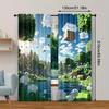 Spatial Pattern Printed Curtains Christmas Decorations Bedroom Living Room Decoration Home Curtain Polyester Perfect For Sitting