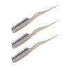 3pcs Rat Tail Brush Combs 3 Rows Nylon Brush Hair Teasing Styling Brush for Hair Parting Glitter  Gold