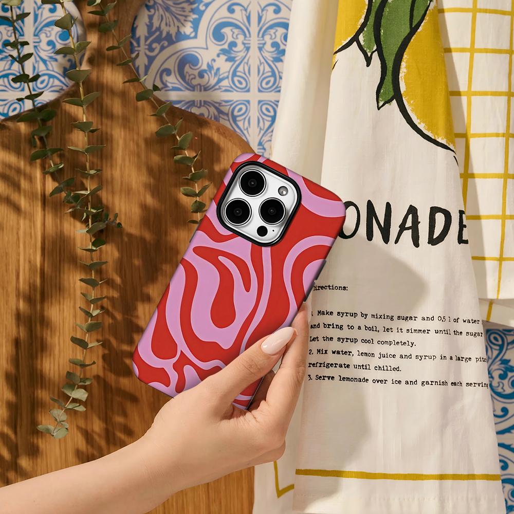Red Water Splash Phone Case for IPhone 16 15 14 13 12 11 X XS XR XSMAX 7 8 Pro Max Plus Double-layer Back Cover