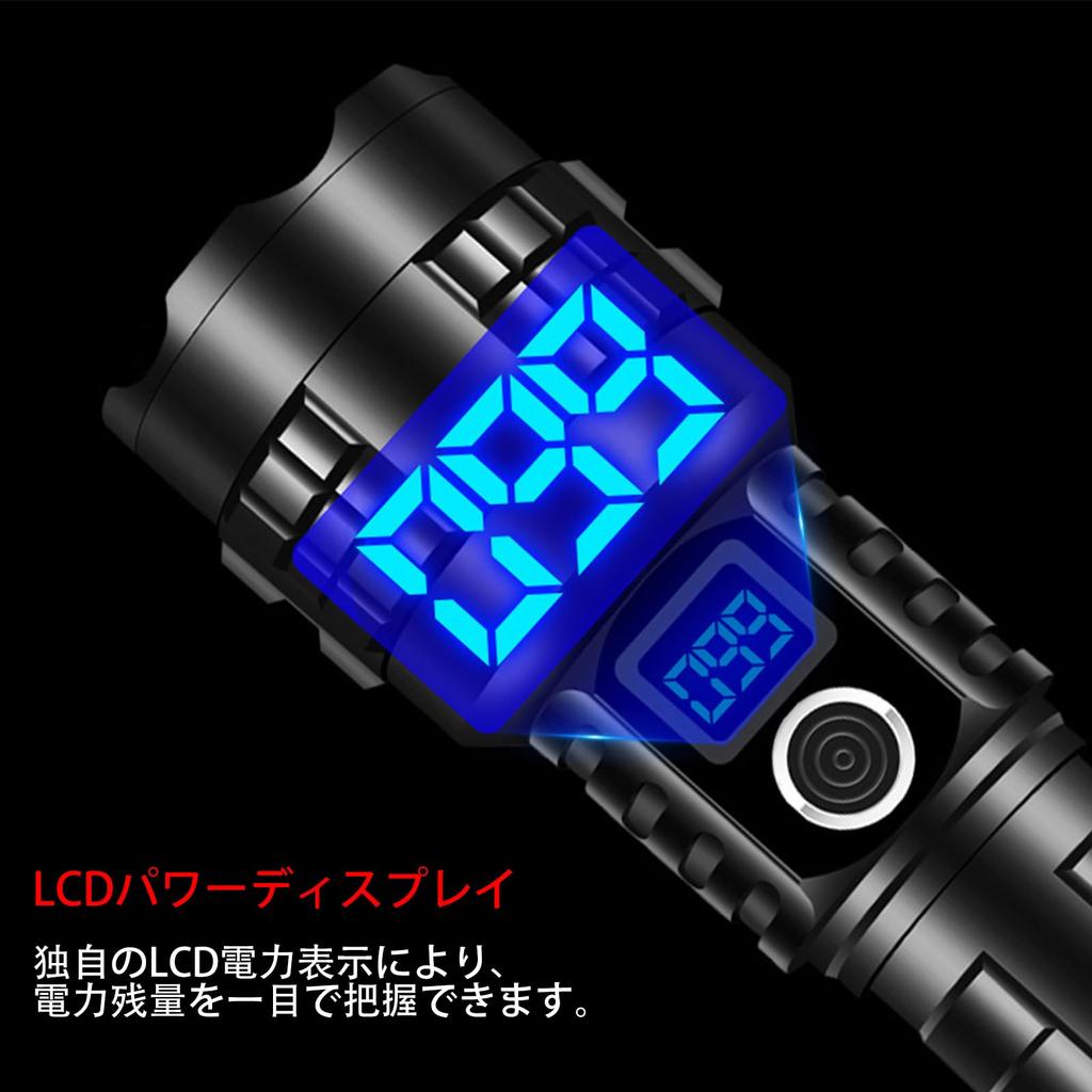 Lumens Rechargeable LED Military IP67 5 Dimmable Adjustable Zoom 3 AAA 5000mAh Powerful, Ultra-Bright 50,000 Flashlight, Grade, Powerful, XHP99,