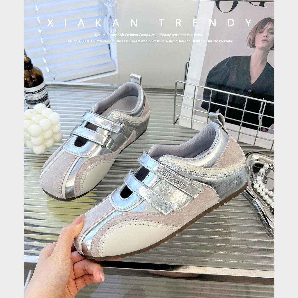 Fashion Women's Ballet Flat Shoes 2025 Summer Autumn Dress Silk Elegant Retro Square Toe Cow Suede Mary Jane Shoes Outdoor Casual Shoes