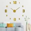 New 3D Luminous Wall Clock Modern Minimalist Style Frameless Acrylic DIY Digital Clock Mirror Effect Wall-Mounted Silent Clock