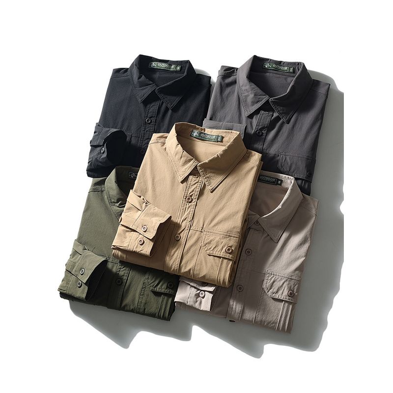 Outdoor Quick-Drying Workwear Shirt Men Long Sleeves Summer New Arrival Thin Outwear Export Export Men's Casual Shirt