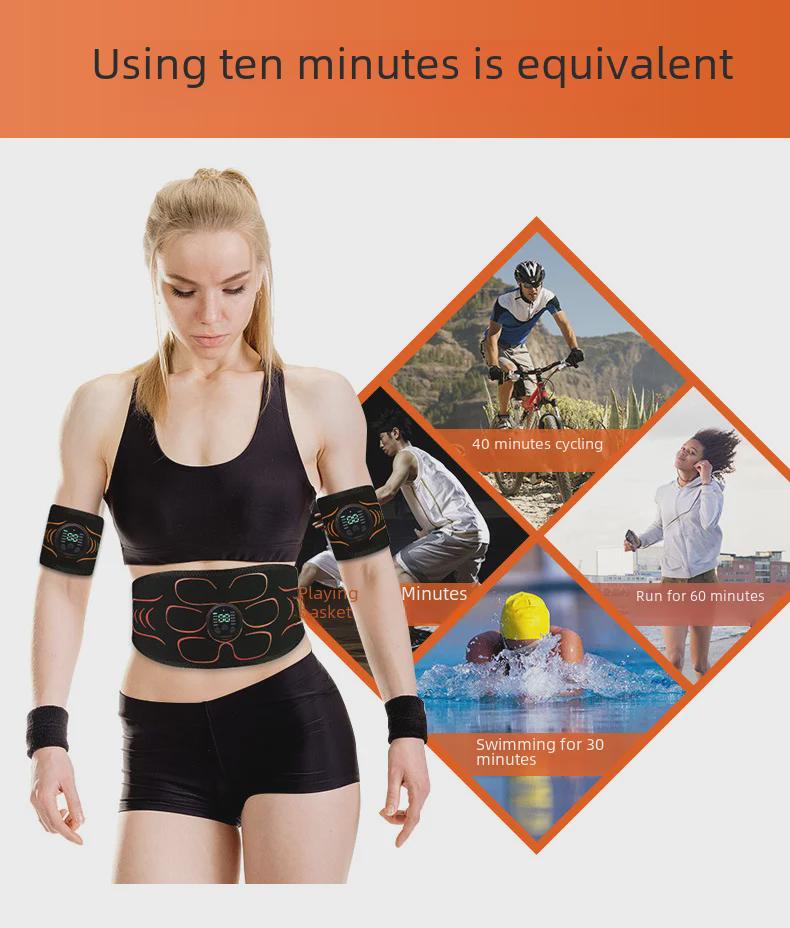 EMS Fitness Muscle Patch: Silicone Pulse Belt for Abdominal, Arm, and Leg Massage