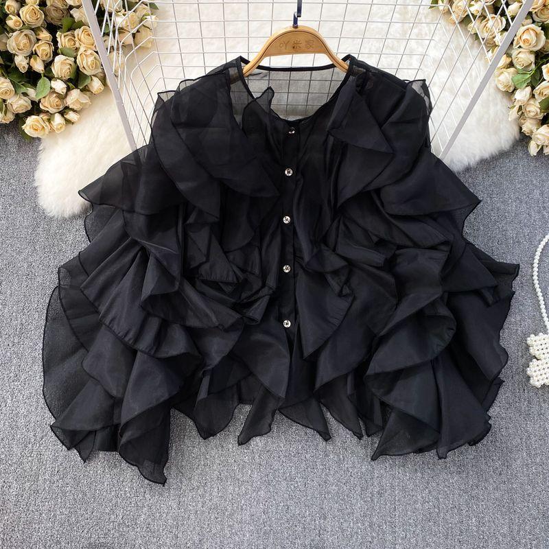 Irregular Long Sleeve Loose Single-Breasted Casual Shirt