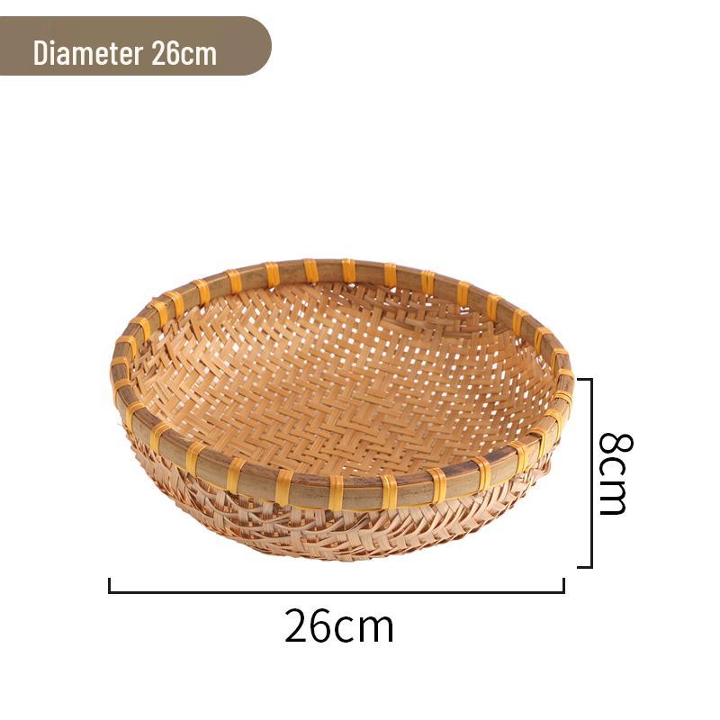 Bamboo Weaving Steamed Bun Basket - Handmade Woven Farmhouse Round Storage Basket