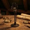 Xiaobudian Halloween Skeleton Candle Holder, Gothic Resin Hand And Standing Candlestick Holders for Table Mantel Decor