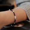 Elegant Genuine Black Spinel 925 Sterling Silver Bracelet for Women, Non-Fading, Sweet and Cool Style