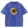 Summer personalized oil painting printed Tshirt casual water wash vintage Tshirt soft Unisex and Women comfortable Tshirt