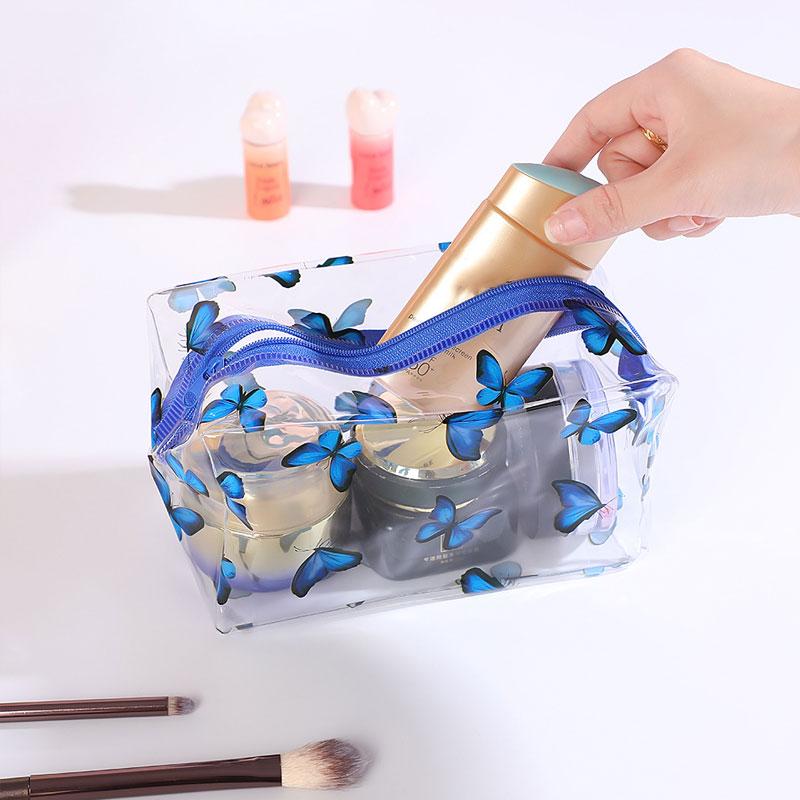 1pc Transparent Portable Makeup Bags For Women Makeup Case Waterproof Storage Bags Cartoon