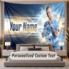 Custom Name Text Tapestry Erling Haaland Personalized Polyester Wall Tapestry For Bedroom And Room