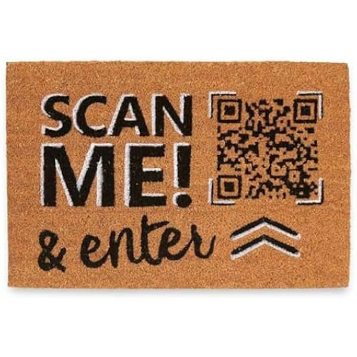 Paillasson - GIFT DECOR - Scan Me! - Multicolore - Fibres Naturelles - 60 X 40 Cm
