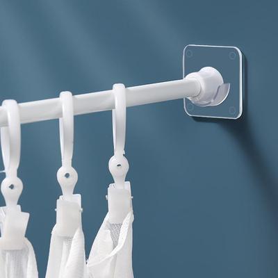 Adjustable Adhesive Curtain Rod Bracket and Clothes Drying Holder