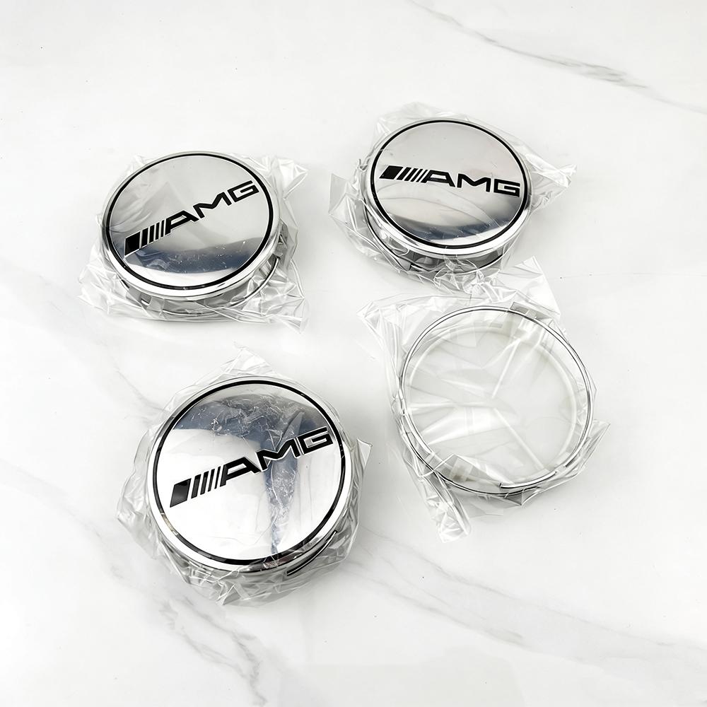 

4PCS 75MM Car Wheel Center Hub Caps Covers For Mercedes Benz A B C S Class AMG GLA CLA GLC W176 W204 W205 W221 Auto Accessories
