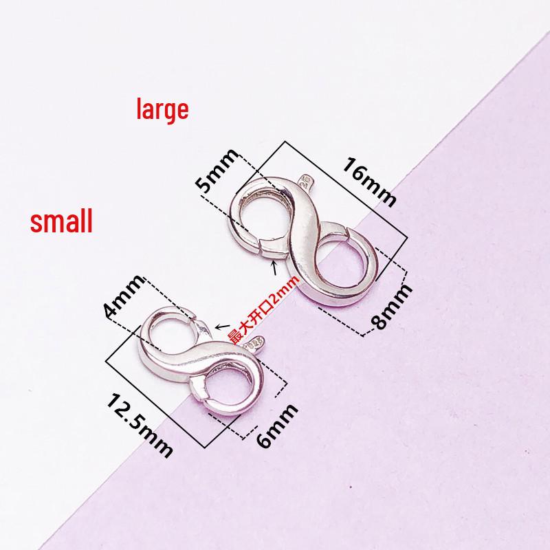 925 Sterling Silver Double Opening Figure 8 Spring Clasp for Necklaces and Bracelets