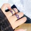 [Die dunkle Welt] Dunkellila Zirkon Persönlichkeit Punk Offener Ring Voll von Diamanten Zirkon Nische Stapelring