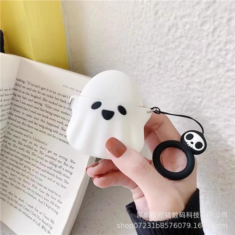 Fluorescent Ghost for AirPods Protective Case Cartoon Apple 1/1 Generation Wireless Bluetooth Headset Silicone Soft Case