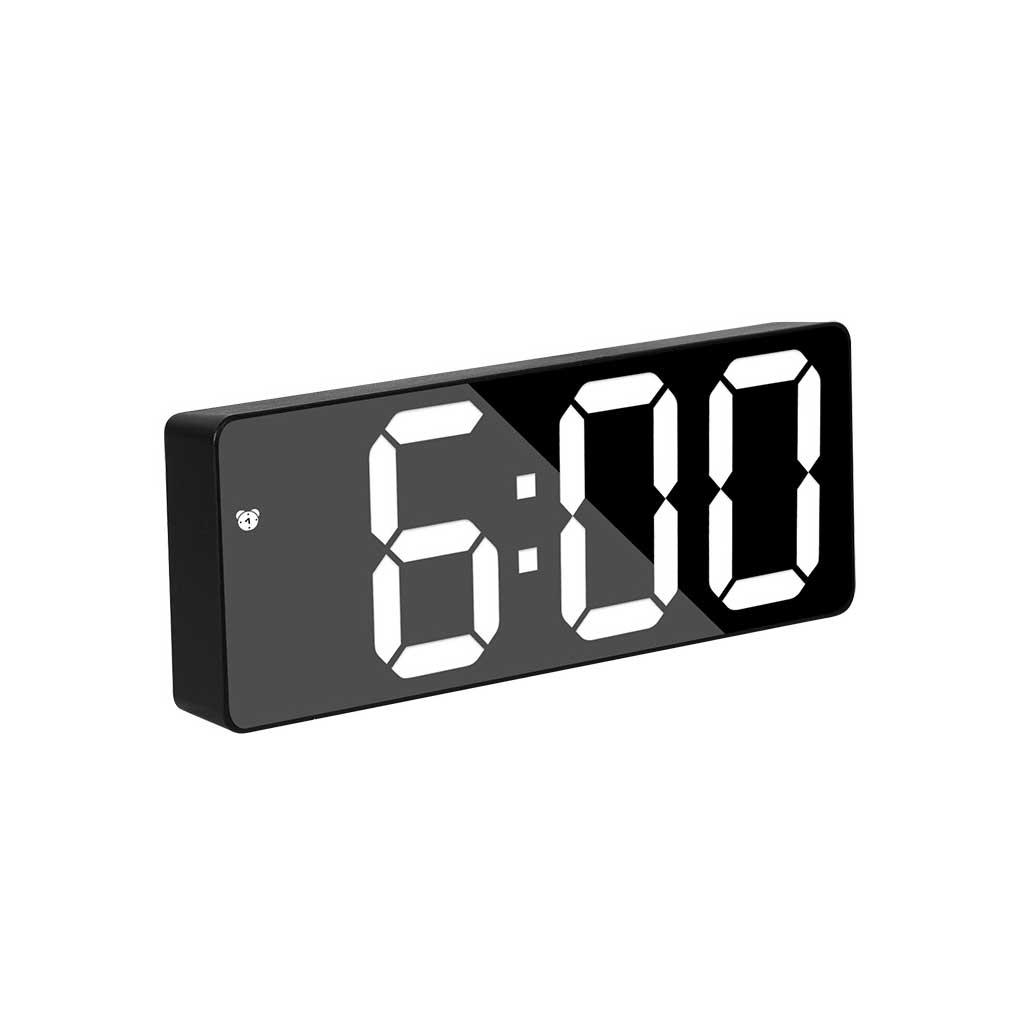 Alarm Clock Digital Morning Wake Up Bedside Thermometer Voice Control Snooze Adjustable Desktop Date Calendar