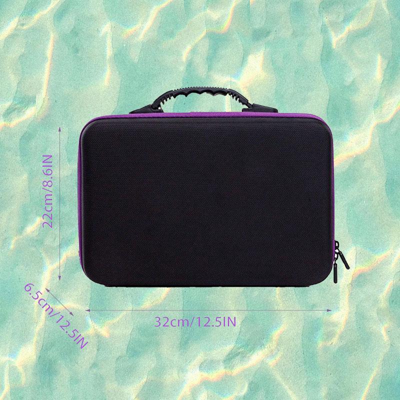 60-slot Large Portable Kit with Detachable Sponge Carry-on Makeup Bag Suitable for Travel Storage Is Very Suitable for Organizing and Carrying