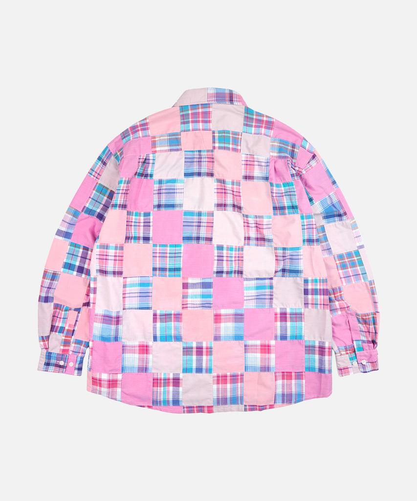 FRIZMWORKS Madras Patchwork Relaxed Shirt _ Pink