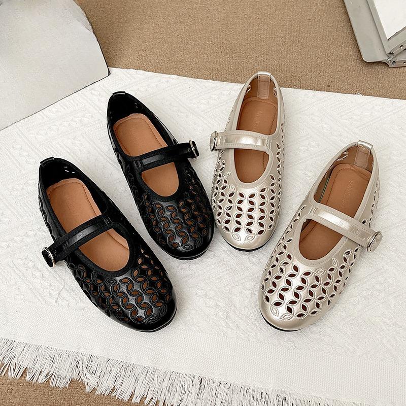 Mode Hohl Mary Jane Schuhe Damen 2025 Sommer Neue Riemen Flache Retro Sandalen