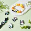 AHANDMAKER 24Pcs Panda Silicone Focal Beads, 6 Styles Animal Silicone Beads for Keychain, Panda Shoe Charms Durable Beads for Custom Pen Making DIY