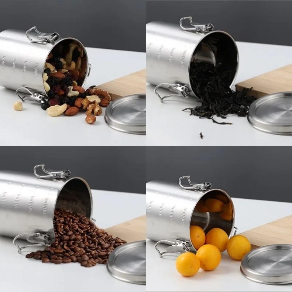 with Scale Stainless Steel Storage Tank Leak-Proof Grains Sealed Bucket  Cereal