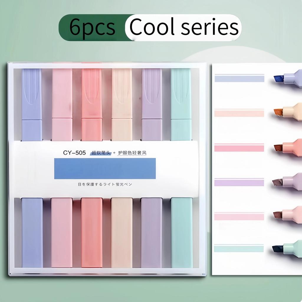 6 Light - Colored Highlighters for Students' Note - Taking