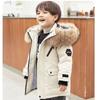 Winter Boys Jacket Thicken Keep Warm Fashion Fur Collar Kids Jacket Hooded Zipper Children Outerwear Clothing